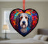 Bearded Collie Stained Glass Effect Heart Suncatcher